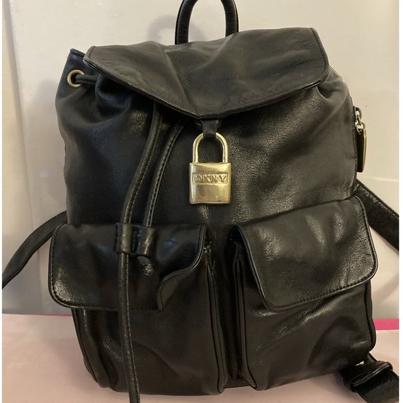 Dkny Bags Dkny Small Backpack Black Genuine Leather Poshmark